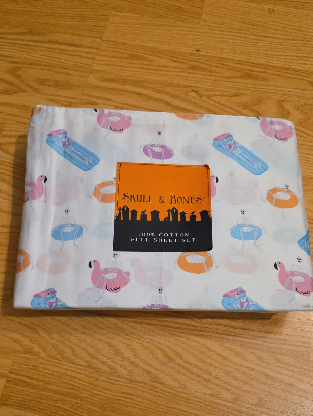 Skull & Bones Pink and Blue Flamingo Cotton Sheet Set
